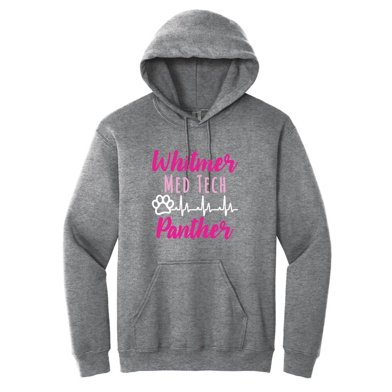 Whitmer Med Tech - Pink Paw Print 2025 - Graphite Heather Hoodie (WMDTC)