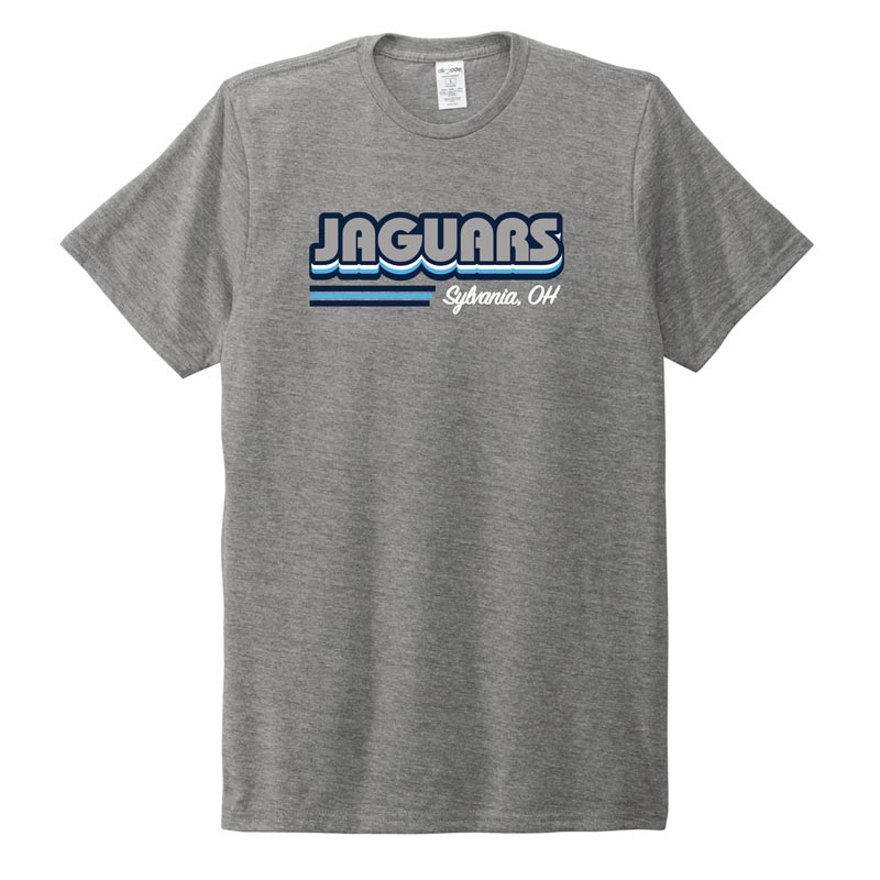 Saint Joseph - Jaguars Blue Stripe - Adult Grey Tee (SJSW5)