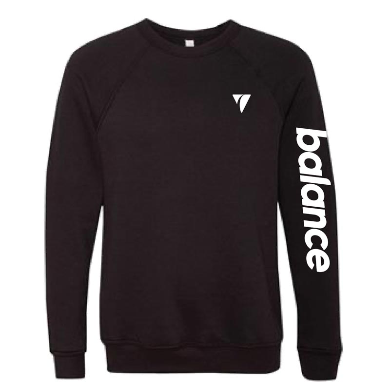 Balance Sleeve Logo Black Crew Sweatshirt