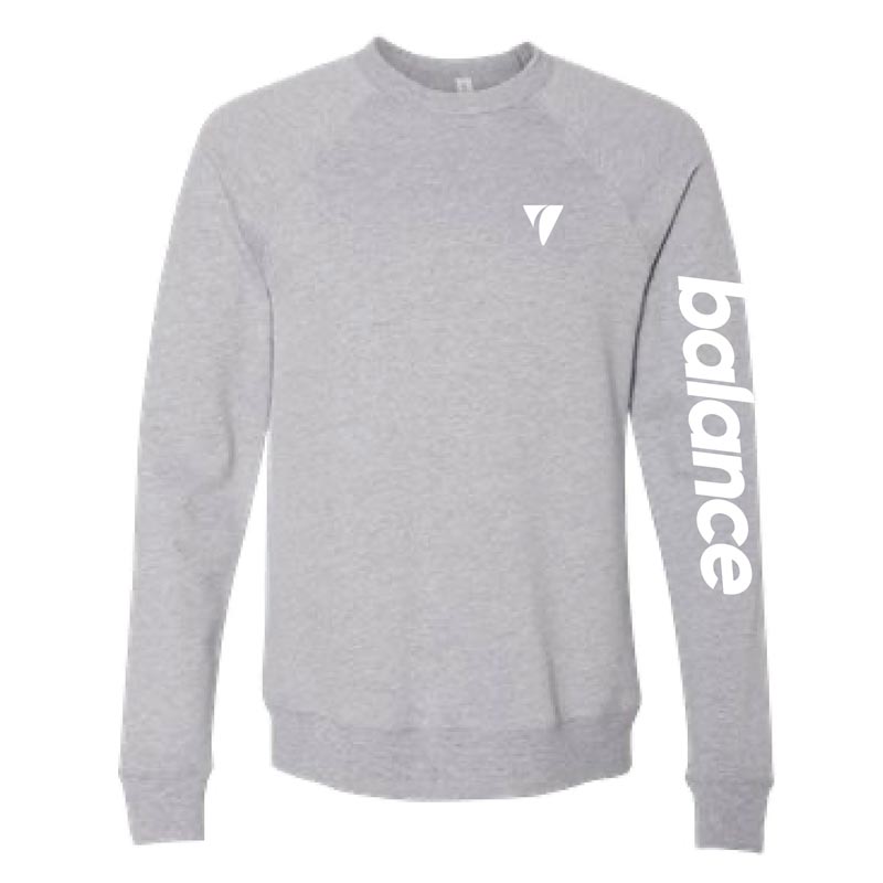 Balance Sleeve Logo Grey Crew Sweatshirt