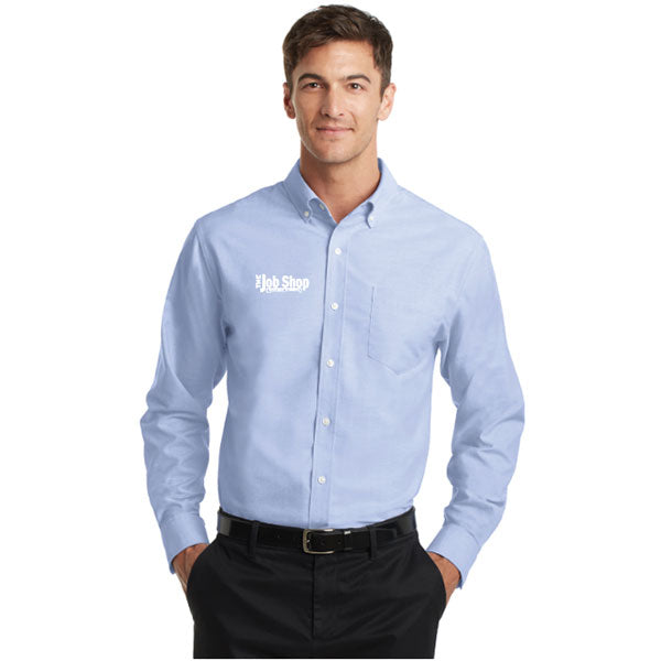 The Job Shop - Embroidered Men&#39;s Long Sleeve Button Up