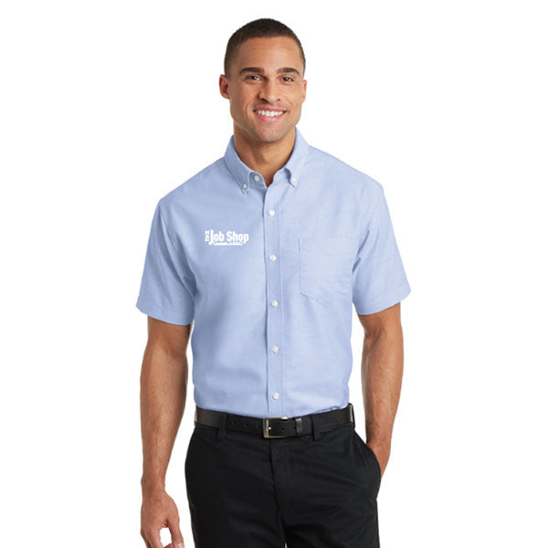 The Job Shop - Embroidered Men&#39;s Short Sleeve Button Up