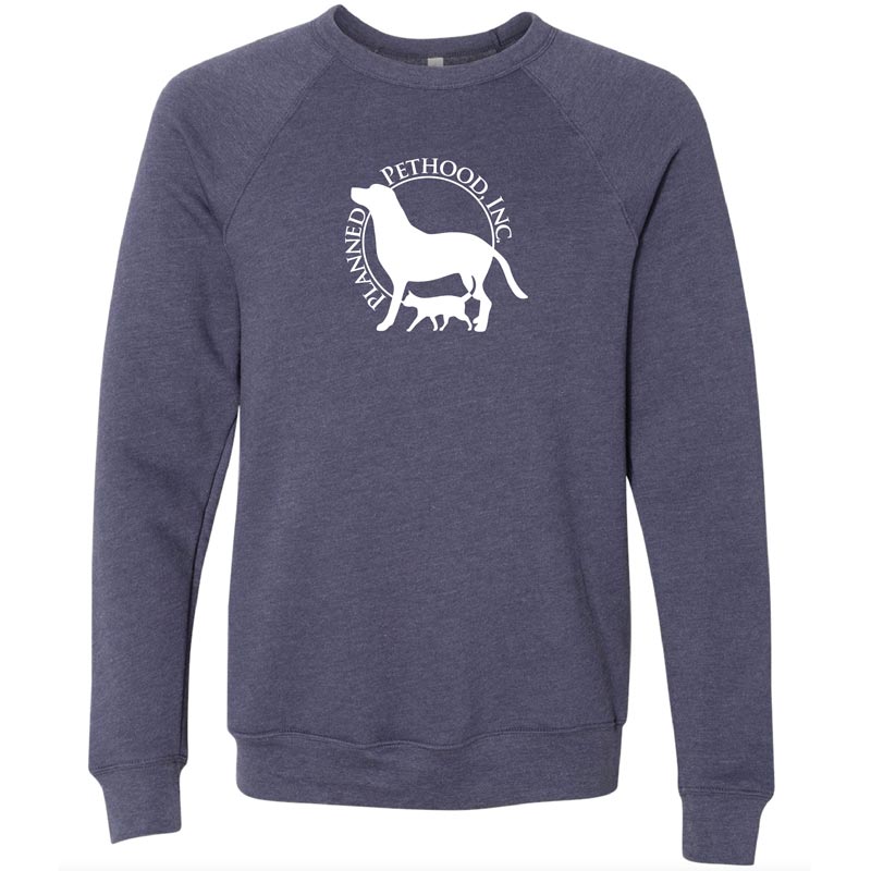 PP - Planned Pethood Heather Navy Adult Crewneck Sweatshirt